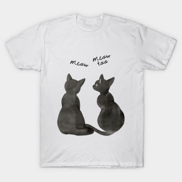 Black cats, meow T-Shirt by carolam